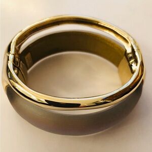 Alexis Bittar Gold and beige Bangle Bracelet